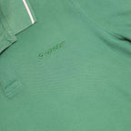 LOTTO Mens Green Short Sleeve Plain Polo Shirt L Cotton Blend Classic Fit