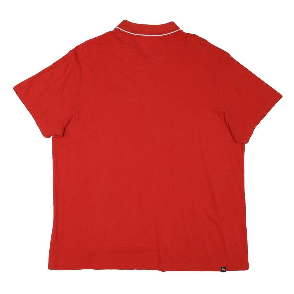 PUMA Mens Red Short Sleeve Polo Shirt XL Cotton Blend Basic Casual Sports