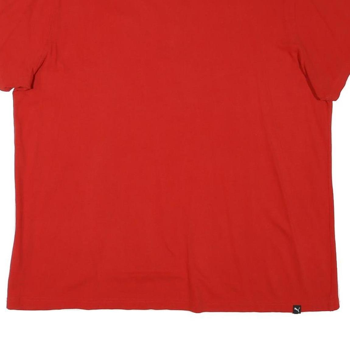 PUMA Mens Red Short Sleeve Polo Shirt XL Cotton Blend Basic Casual Sports