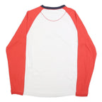 PUMA Mens White & Red Graphic T-Shirt L Long Sleeve Crew Neck Cotton Blend