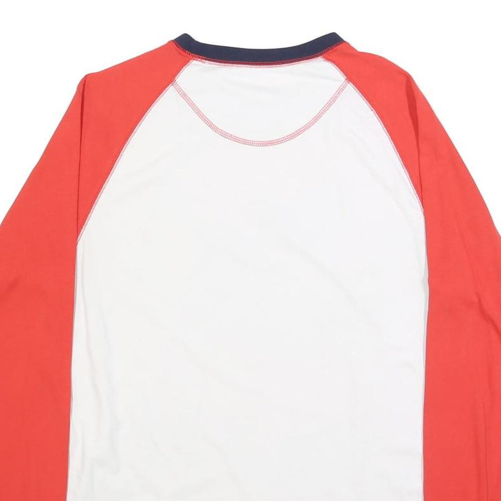 PUMA Mens White & Red Graphic T-Shirt L Long Sleeve Crew Neck Cotton Blend