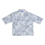 H.E.R Mens Shirt Blue Crazy Pattern L