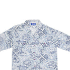 H.E.R Mens Shirt Blue Crazy Pattern L