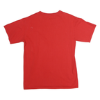 MAJESTIC Mens Red Texas Rangers Graphic T-Shirt L Short Sleeve Crew Neck Cotton