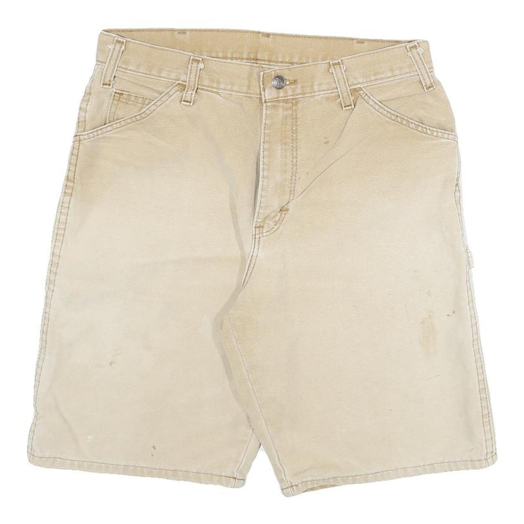 DICKIES Mens Shorts Beige Casual L W32 Cotton Blend Workwear Utility