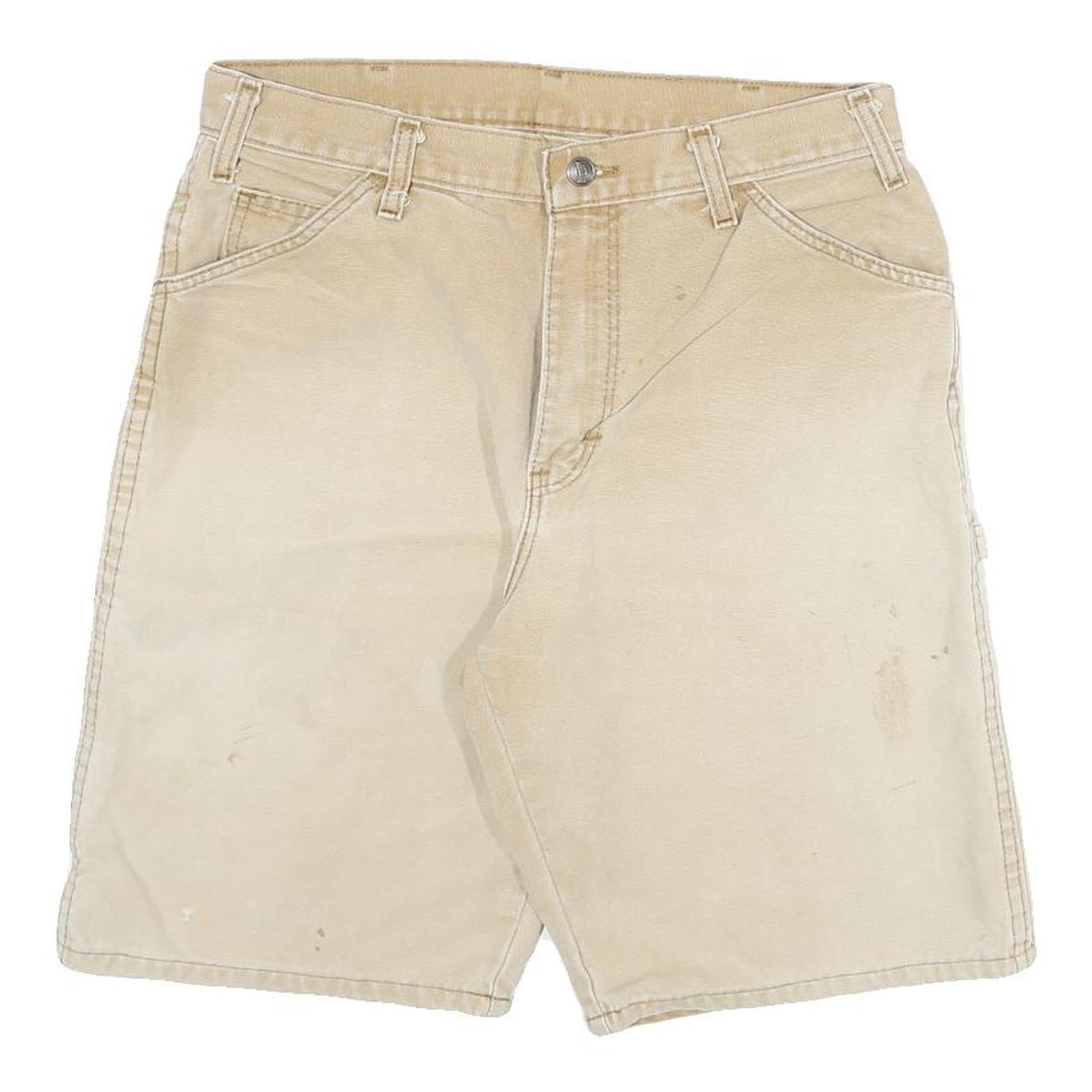 DICKIES Mens Shorts Beige Casual L W32 Cotton Blend Workwear Utility