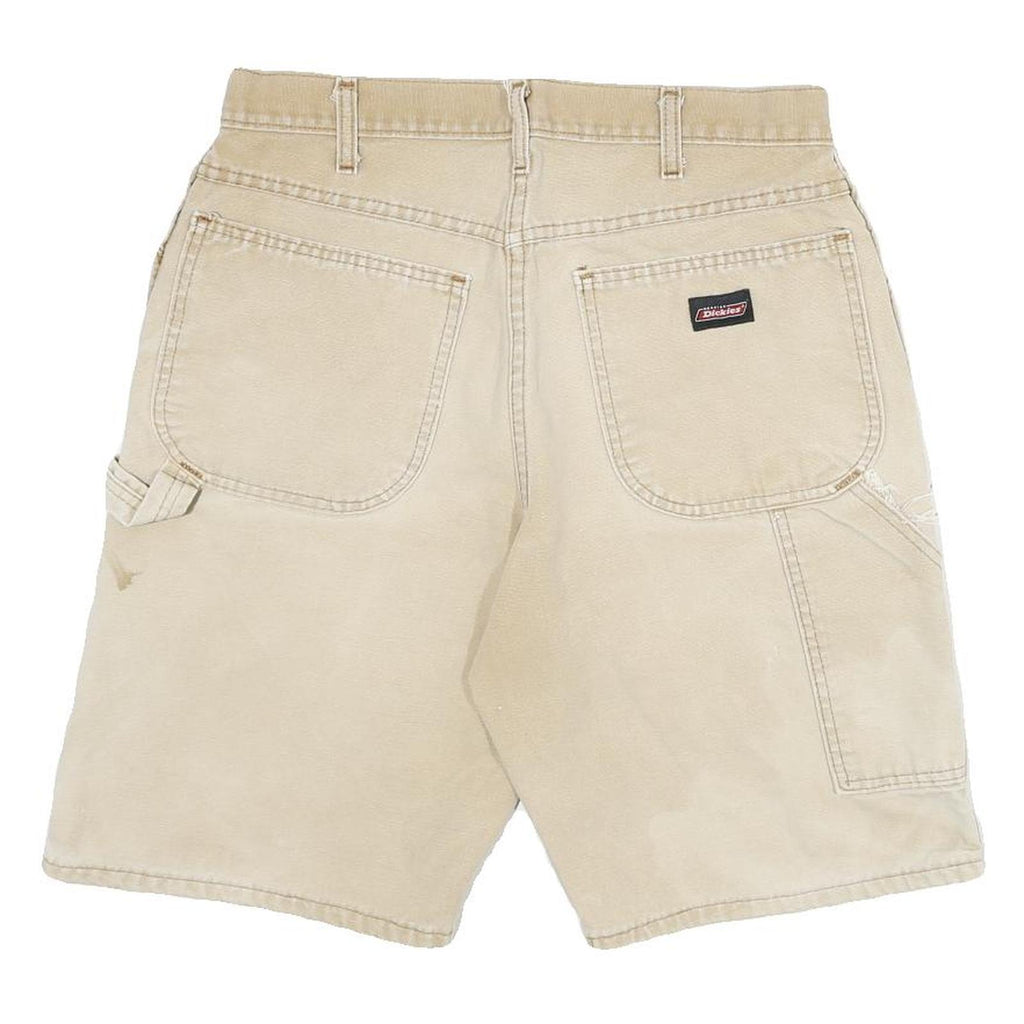 DICKIES Mens Shorts Beige Casual L W32 Cotton Blend Workwear Utility