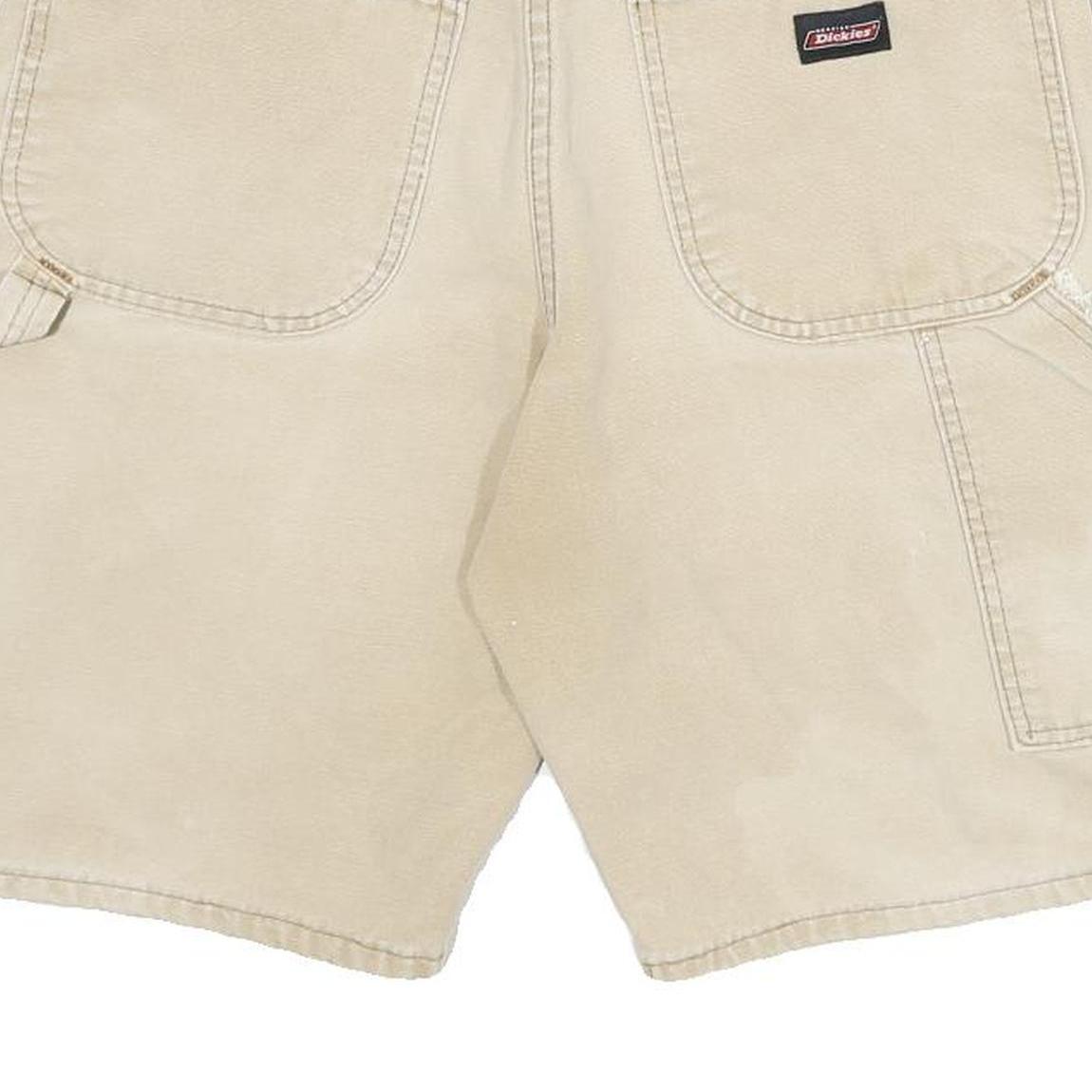 DICKIES Mens Shorts Beige Casual L W32 Cotton Blend Workwear Utility