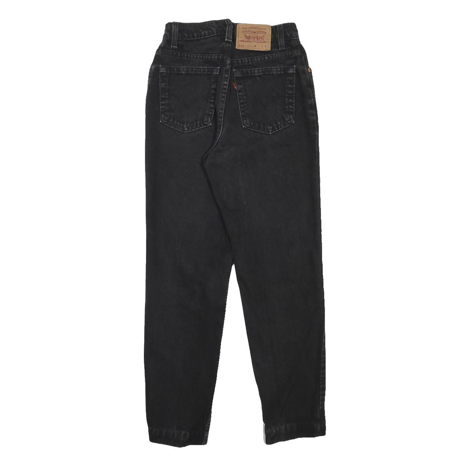 LEVI'S Womens 512 Tapered Jeans Black Slim Cotton Denim W25 L27 Stylish