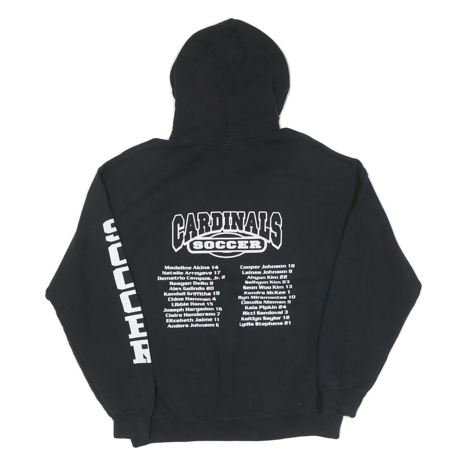 Mens Black Cardinals Soccer Cotton Pullover Hoodie Size M Team Sweatshirt