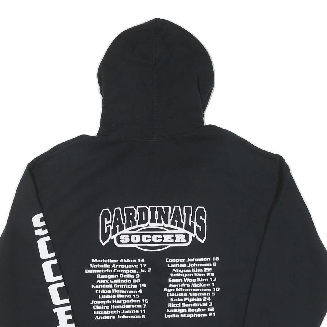 Mens Black Cardinals Soccer Cotton Pullover Hoodie Size M Team Sweatshirt