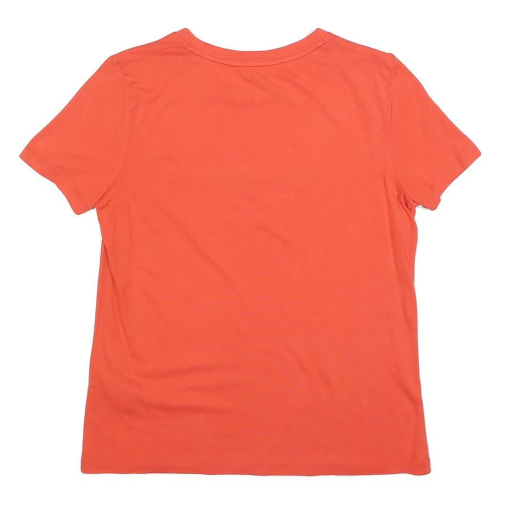 TOMMY HILFIGER Womens Orange Graphic T-Shirt S Short Sleeve Crew Neck Logo Print