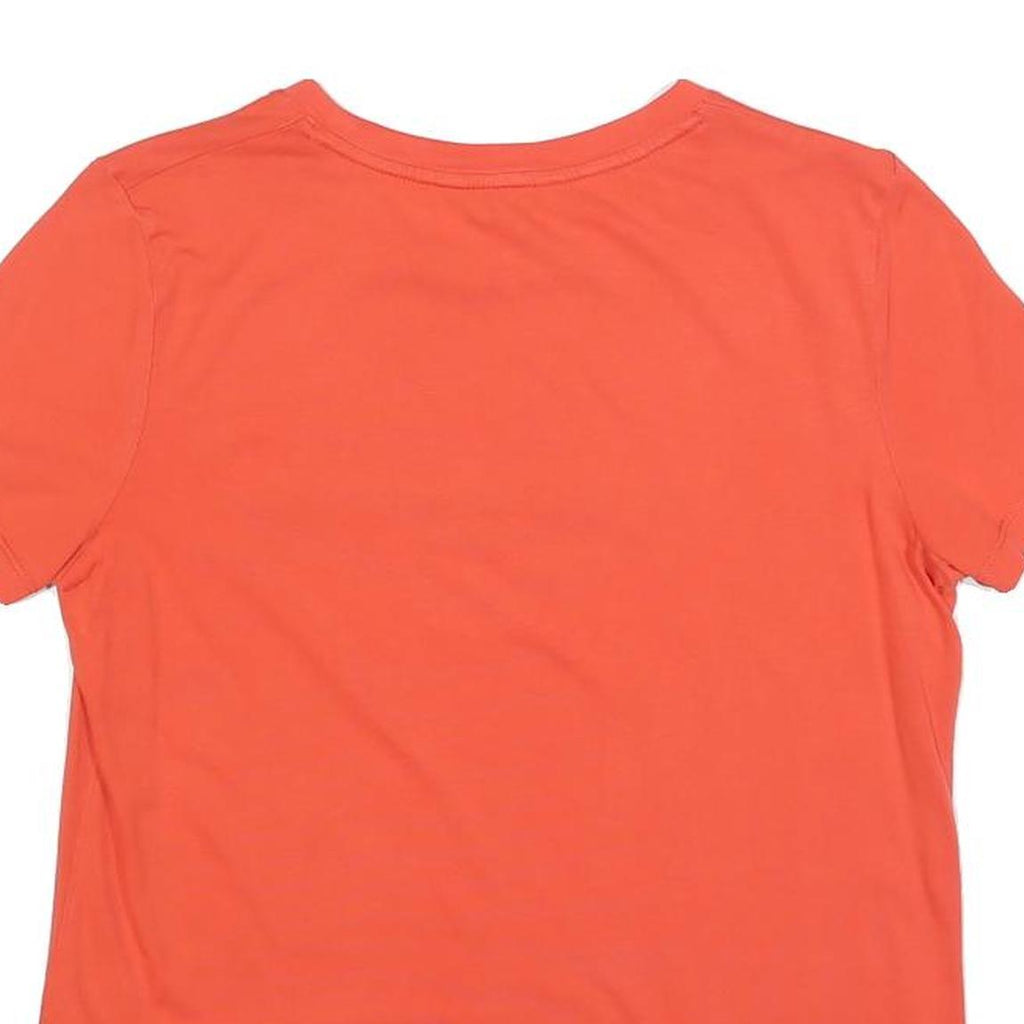 TOMMY HILFIGER Womens Orange Graphic T-Shirt S Short Sleeve Crew Neck Logo Print