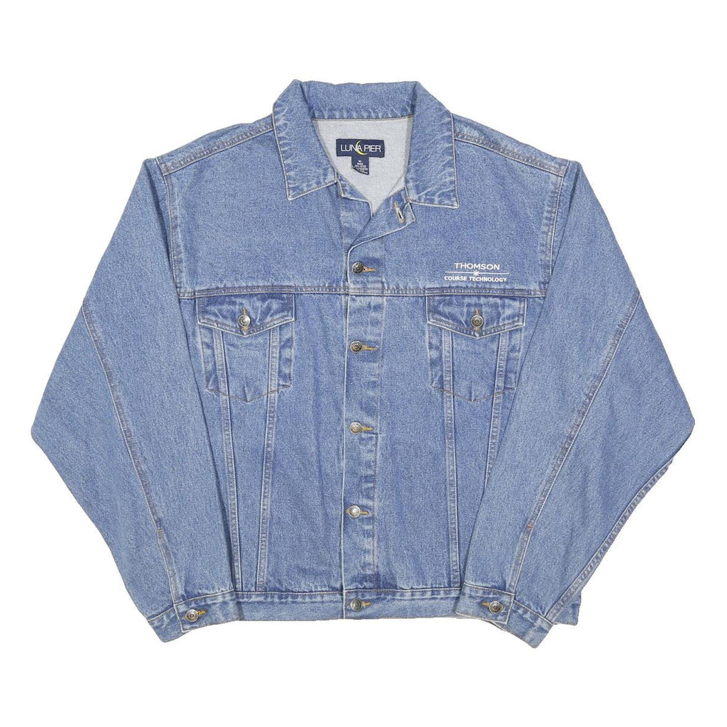 LUNA PIER Mens Blue Denim Jacket XL Cotton Blend Classic Button Closure Casual
