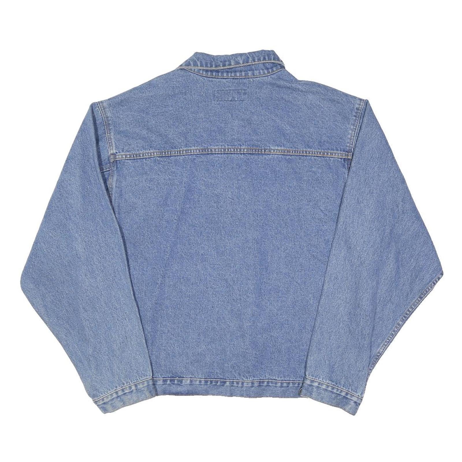LUNA PIER Mens Blue Denim Jacket XL Cotton Blend Classic Button Closure Casual