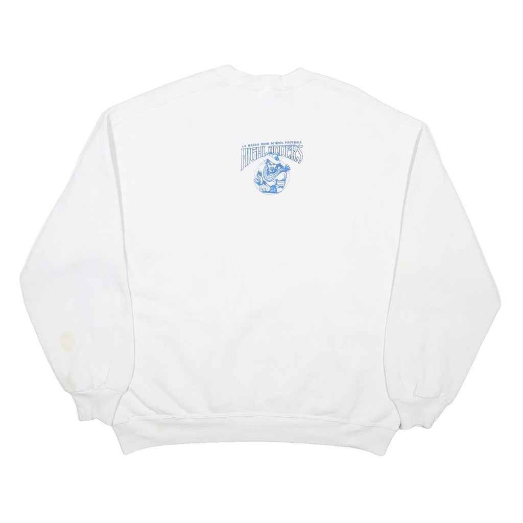JERZEES Womens White La Habra High School Football Highlanders Crew Neck XL