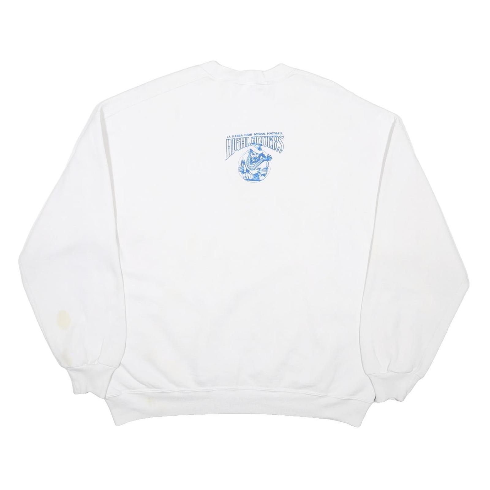 JERZEES Womens White La Habra High School Football Highlanders Crew Neck XL