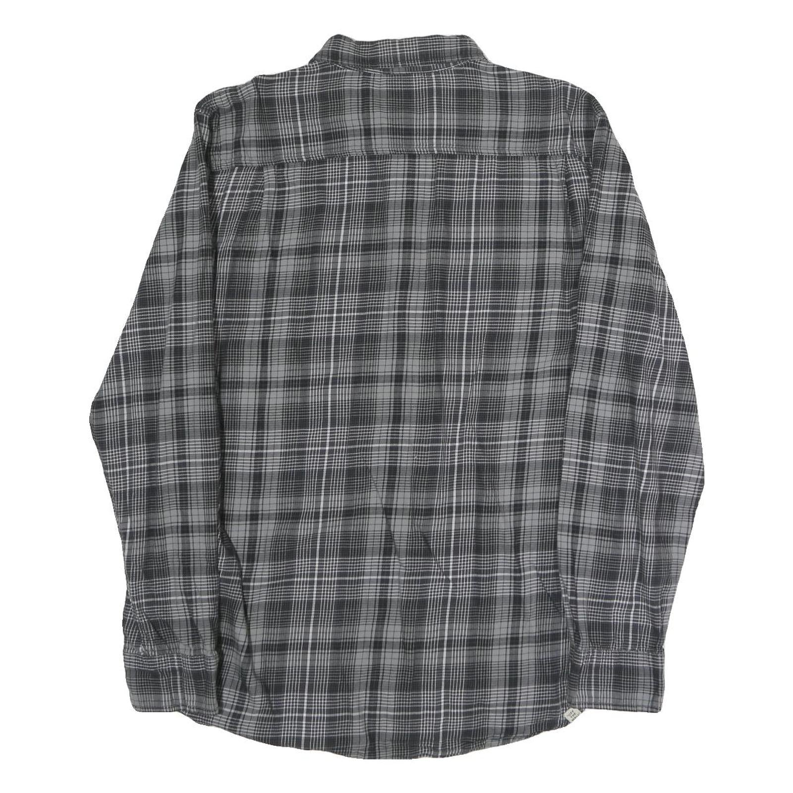VANS Mens Grey Black Check Shirt L Cotton Blend Long Sleeve Casual