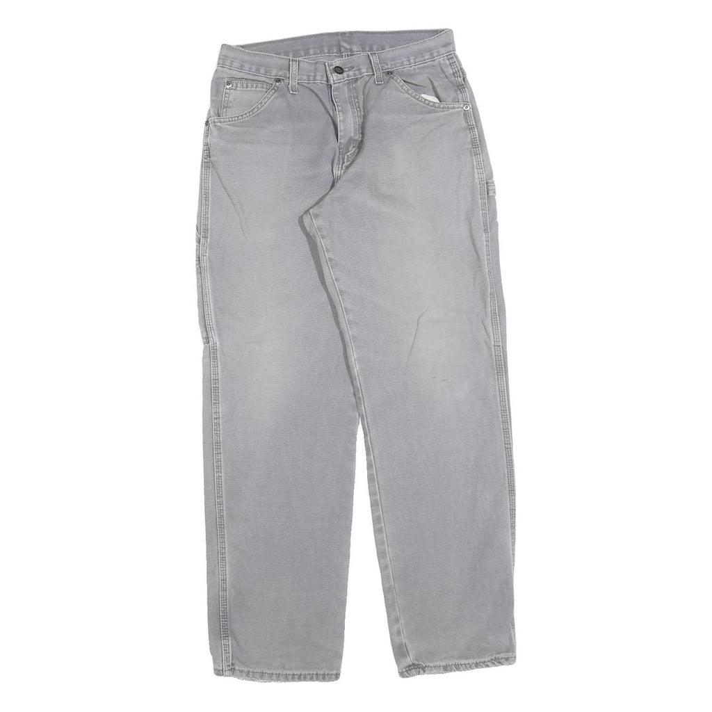 DICKIES Mens Regular Grey Denim Jeans W30 L30 Workwear Cotton Blend Zip Closure