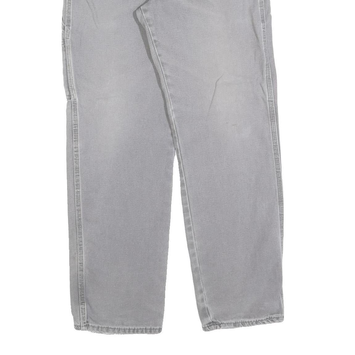 DICKIES Mens Regular Grey Denim Jeans W30 L30 Workwear Cotton Blend Zip Closure