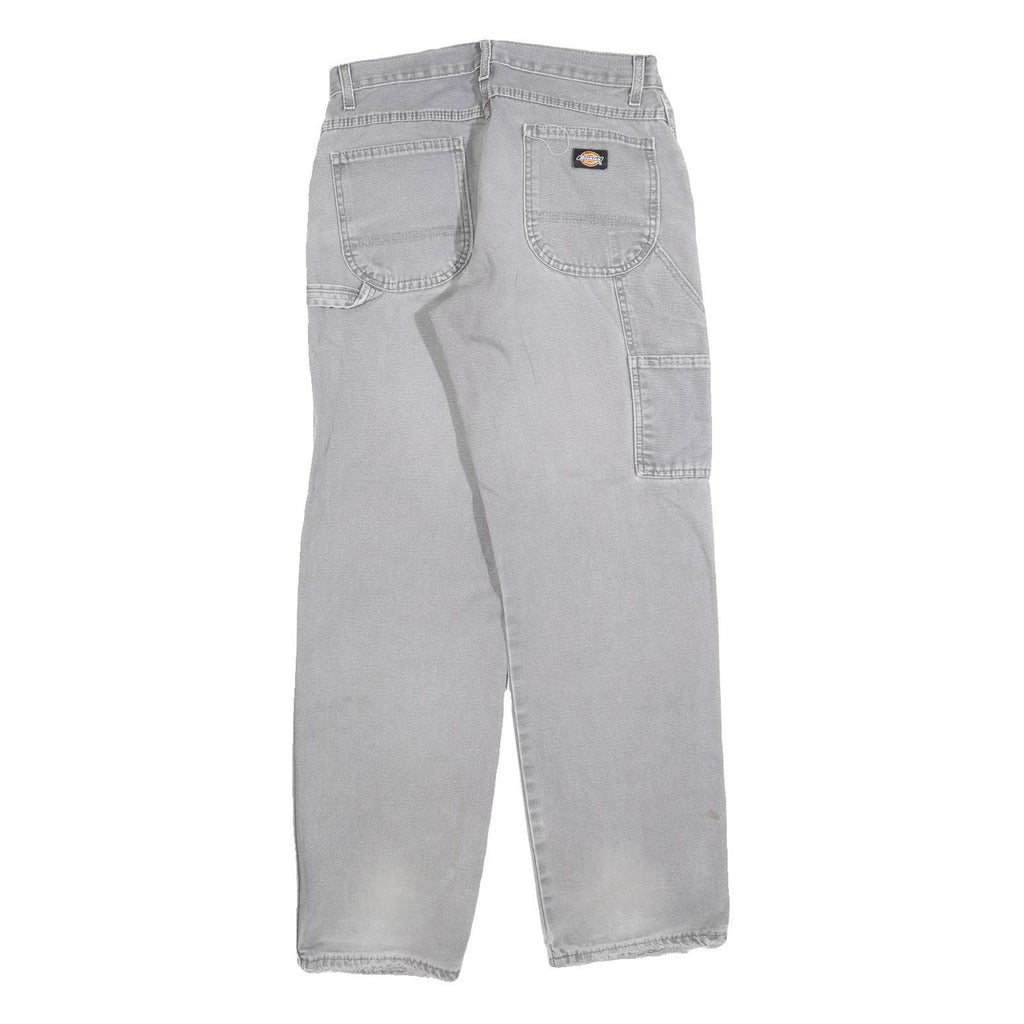 DICKIES Mens Regular Grey Denim Jeans W30 L30 Workwear Cotton Blend Zip Closure