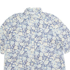 LES ESSENTIELS Womens Printed Shirt Blue Collared Floral L