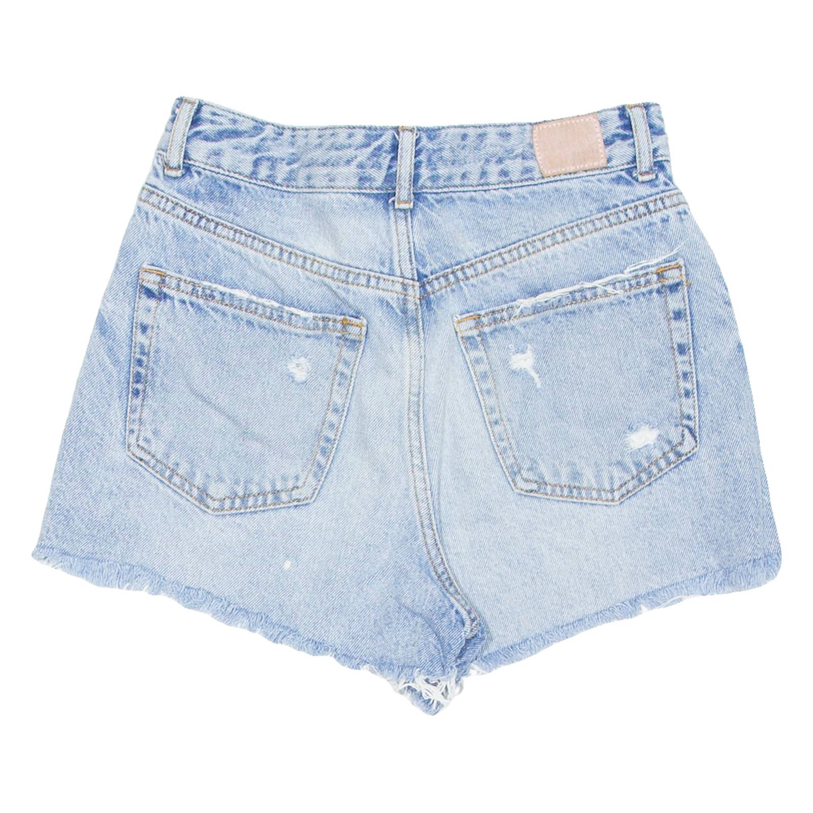 BERSHKA Womens Denim Shorts Blue XS W25