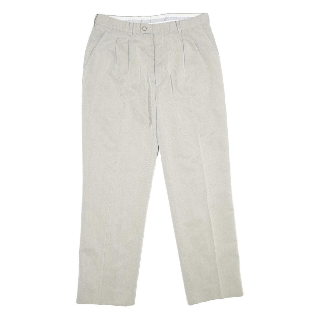 SERGIO VITTI Mens Classic Beige Straight Trousers W31 L30 Tailored Zip Closure