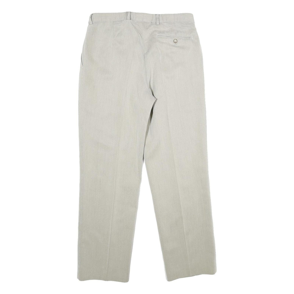 SERGIO VITTI Mens Classic Beige Straight Trousers W31 L30 Tailored Zip Closure