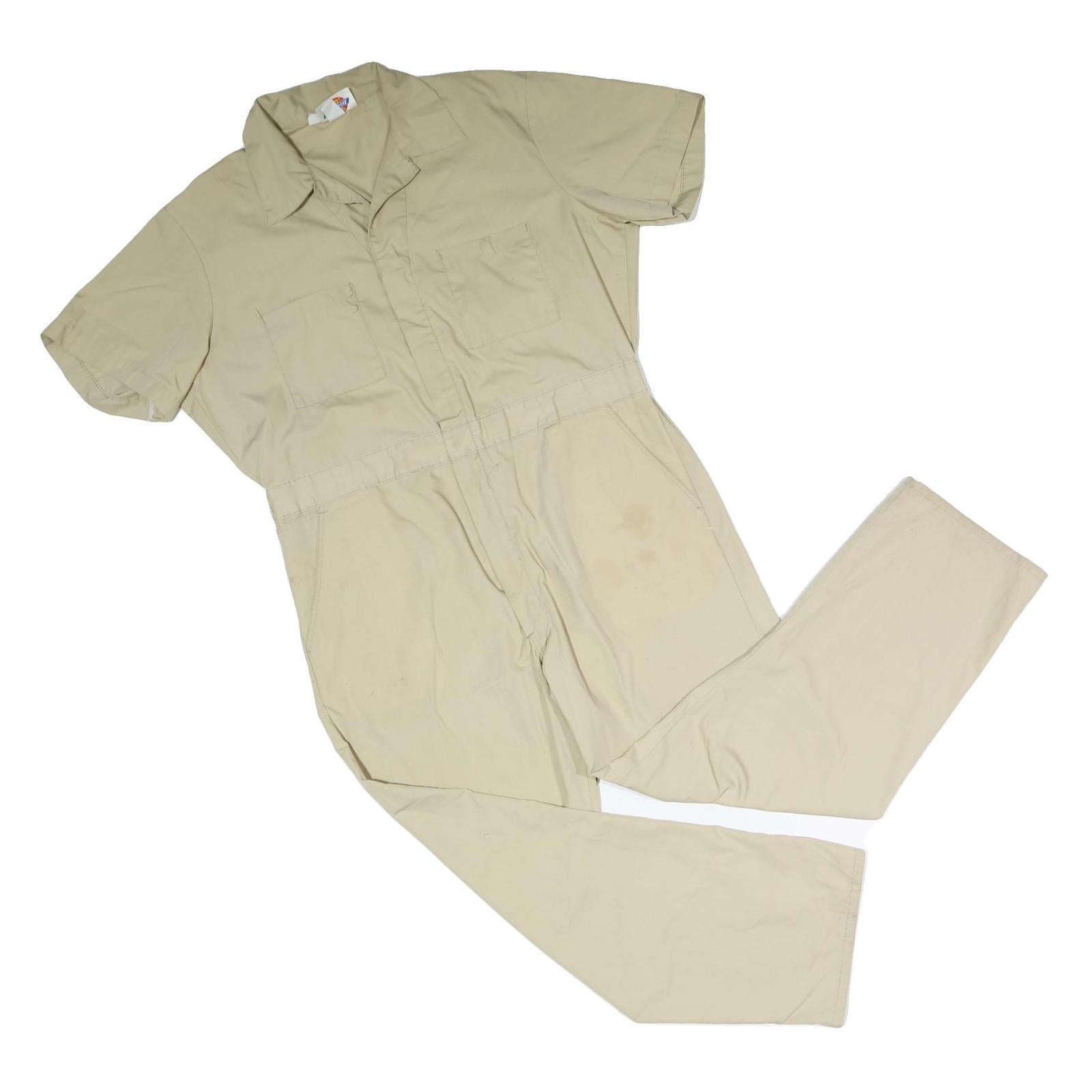 DICKIES Mens Beige Polyester Blend Dungarees Regular Fit Short Sleeve XL W40 L30