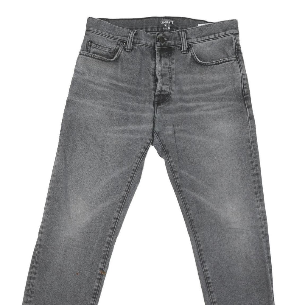 CARHARTT Mens Grey Regular Fit Straight Denim Jeans W31 L31 Casual Workwear