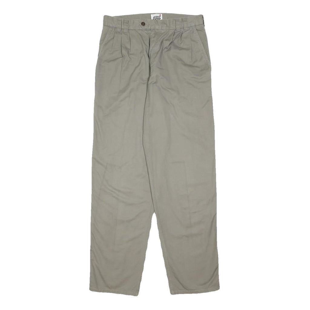 AVANTI Mens Cotton Beige Regular Fit Straight Leg Trousers W30 L32 Casual Wear