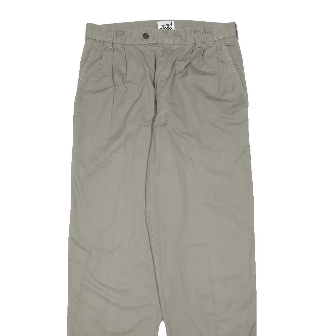 AVANTI Mens Cotton Beige Regular Fit Straight Leg Trousers W30 L32 Casual Wear