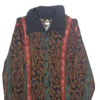 KARIBO Womens Printed Shirt Brown Collared Long Sleeve Crazy Pattern S
