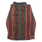 KARIBO Womens Printed Shirt Brown Collared Long Sleeve Crazy Pattern S