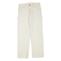 DICKIES Womens Cotton Blend Cream Regular Fit Straight Leg Trousers W34 L30