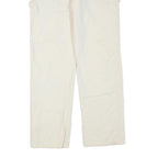 DICKIES Womens Cotton Blend Cream Regular Fit Straight Leg Trousers W34 L30