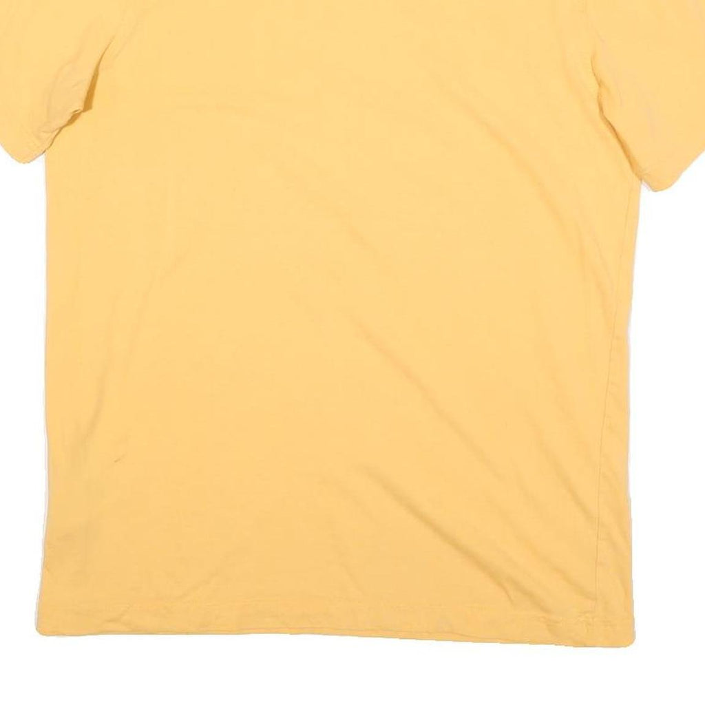 ADIDAS Mens Yellow Cotton Blend T-Shirt S Short Sleeve Crew Neck Logo Print