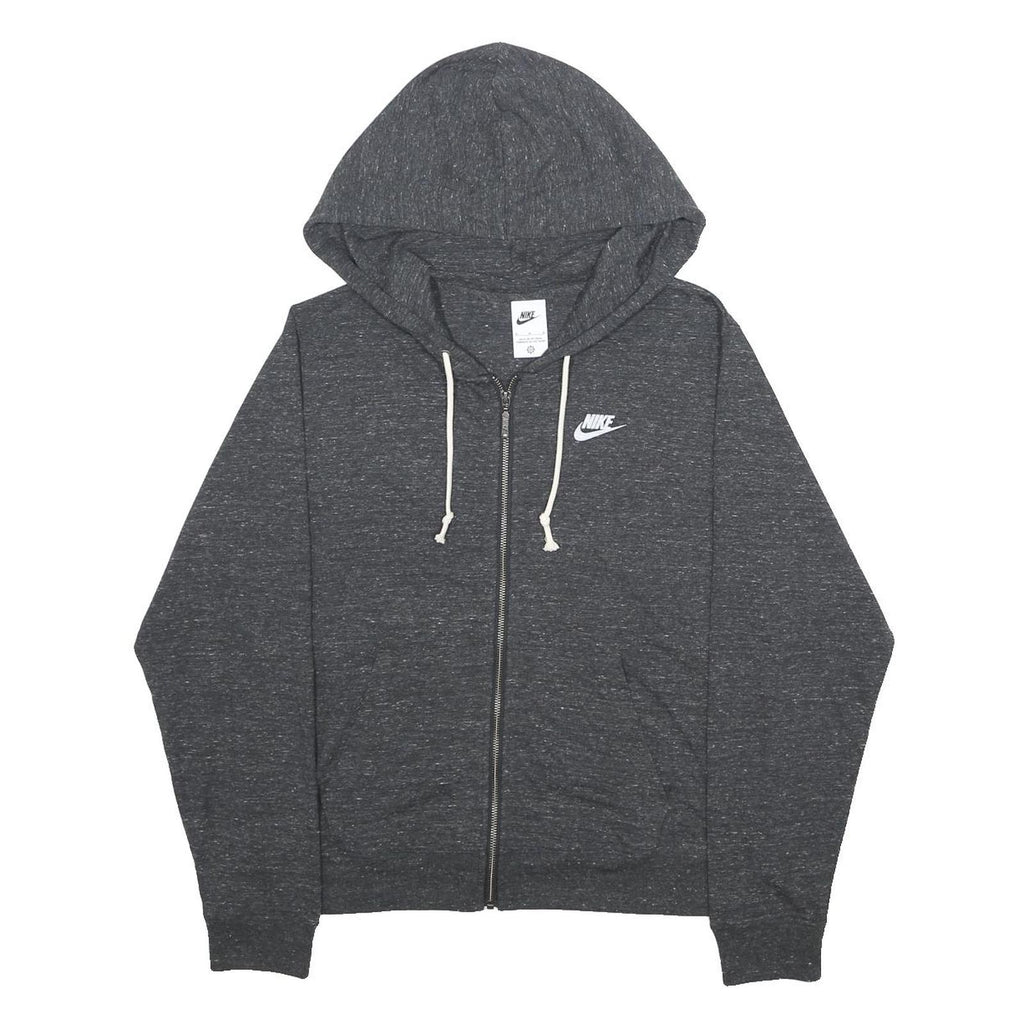NIKE Mens Grey Pullover Hoodie M Slim Fit Zip Up Sweatshirt