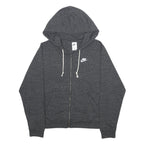 NIKE Mens Grey Pullover Hoodie M Slim Fit Zip Up Sweatshirt