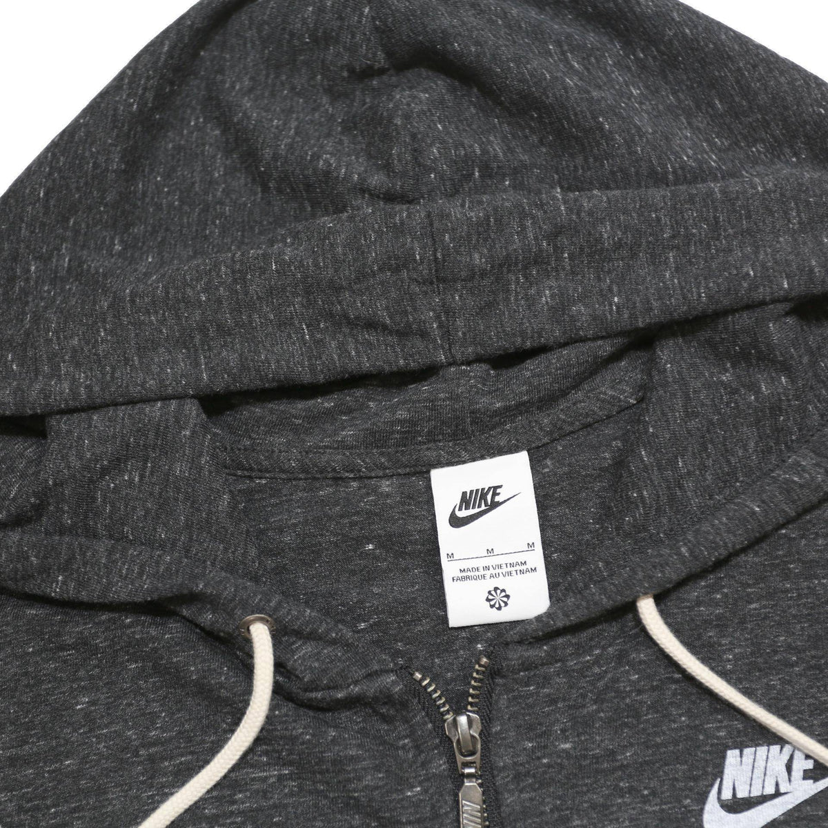 NIKE Mens Grey Pullover Hoodie M Slim Fit Zip Up Sweatshirt