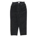 JONES NEW YORK Womens Cotton Blend Black Relaxed Tapered Trousers W28 L26 Casual