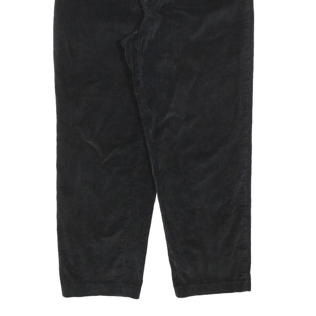 JONES NEW YORK Womens Cotton Blend Black Relaxed Tapered Trousers W28 L26 Casual