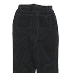 JONES NEW YORK Womens Cotton Blend Black Relaxed Tapered Trousers W28 L26 Casual