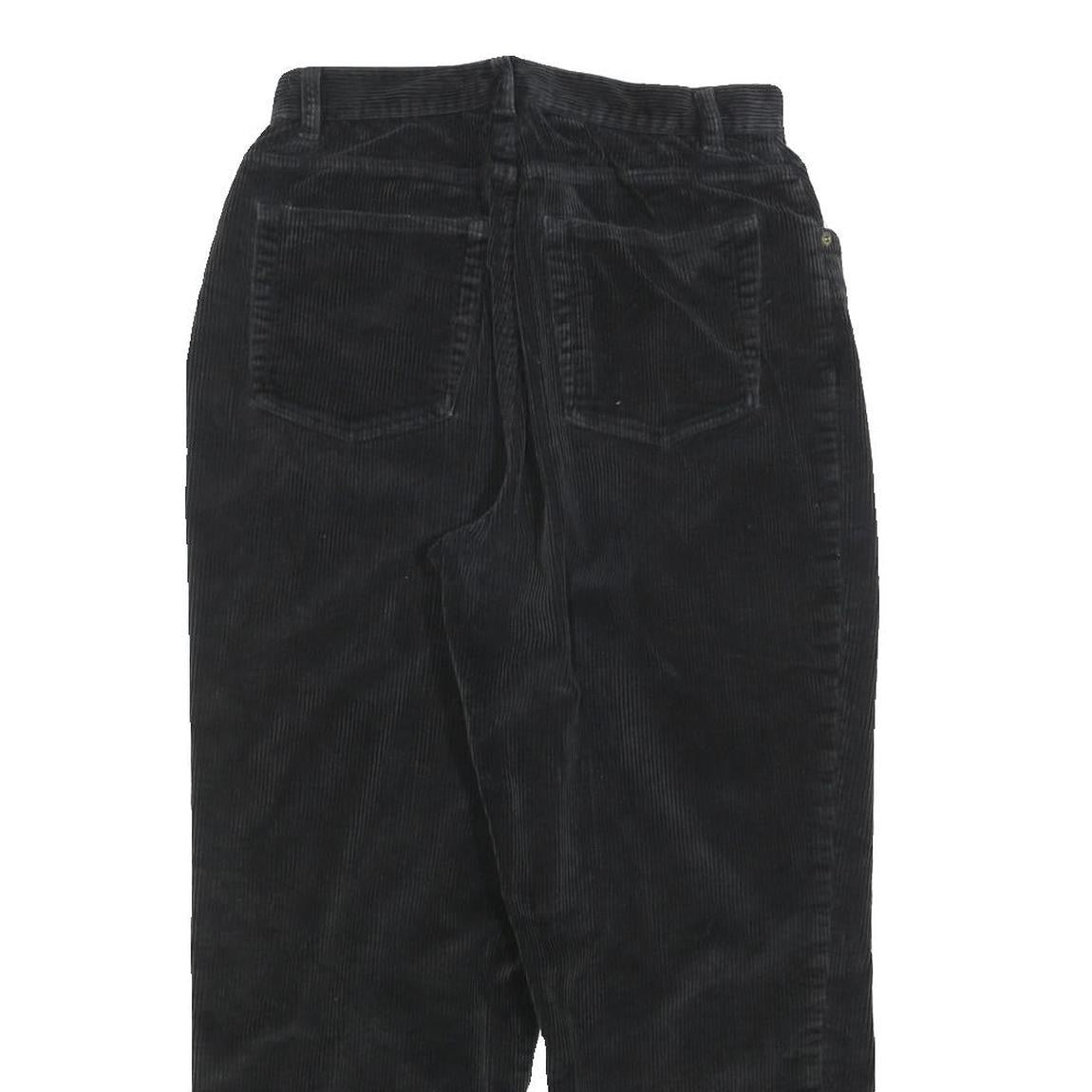 JONES NEW YORK Womens Cotton Blend Black Relaxed Tapered Trousers W28 L26 Casual