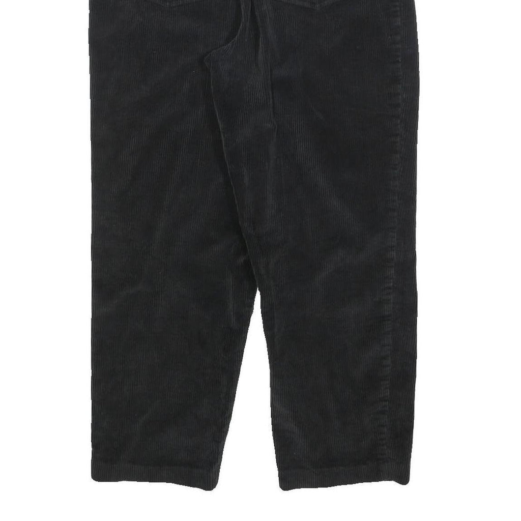 JONES NEW YORK Womens Cotton Blend Black Relaxed Tapered Trousers W28 L26 Casual