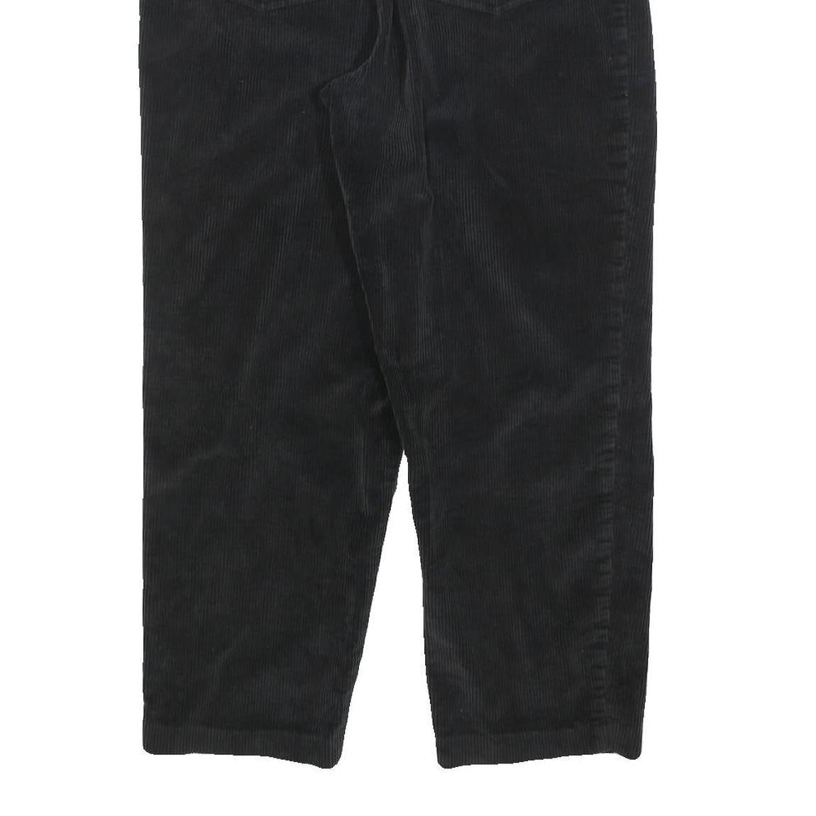 JONES NEW YORK Womens Cotton Blend Black Relaxed Tapered Trousers W28 L26 Casual