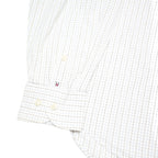 TOMMY HILFIGER Mens White & Grey Checked Shirt L Classic Button Down Collar Long