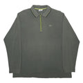 LACOSTE Mens Grey & Lime Long Sleeve Polo Shirt XL Cotton Blended Zip Collar