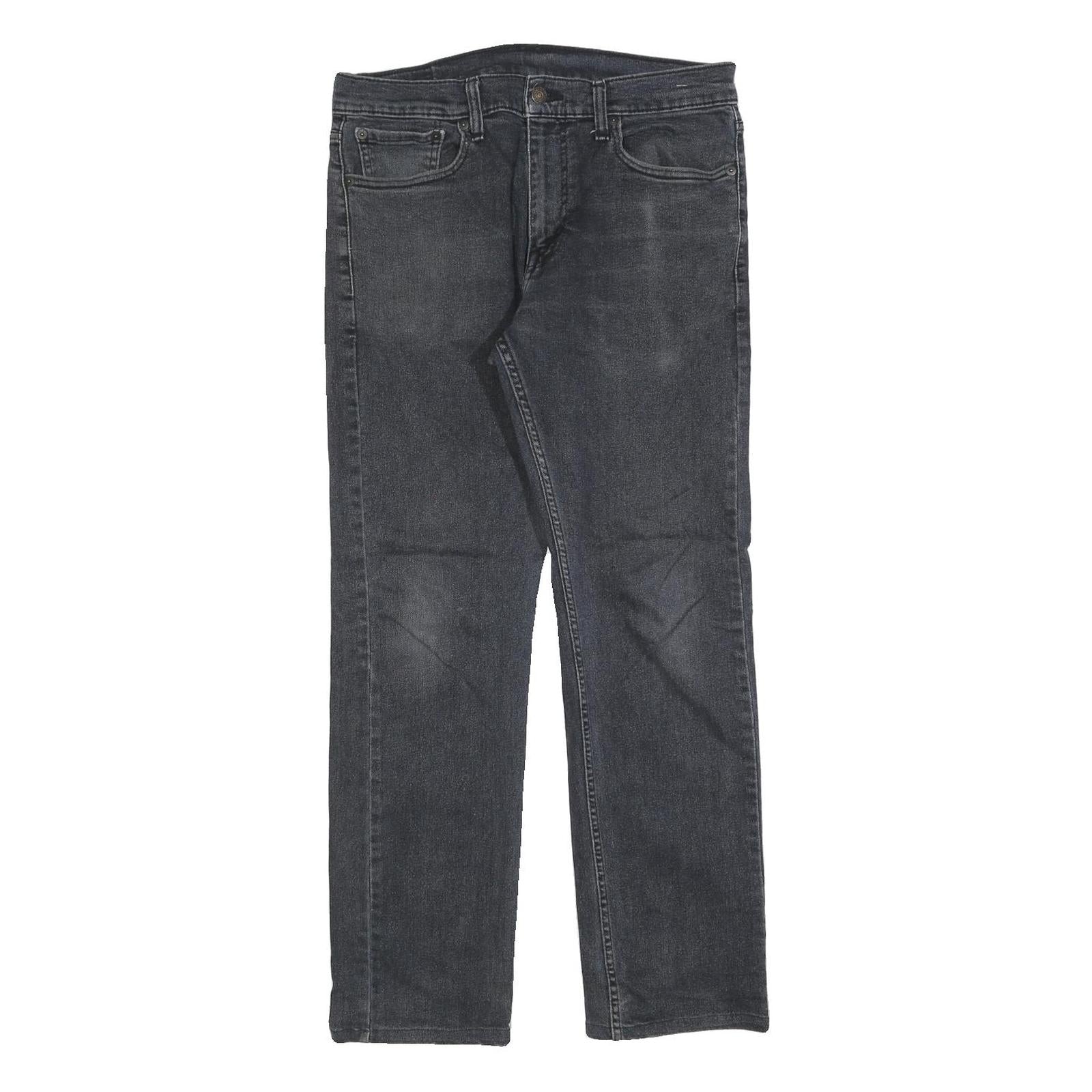 LEVI'S 513 Mens Jeans Black Regular Straight Denim Medium W38 L28 Zip Cotton